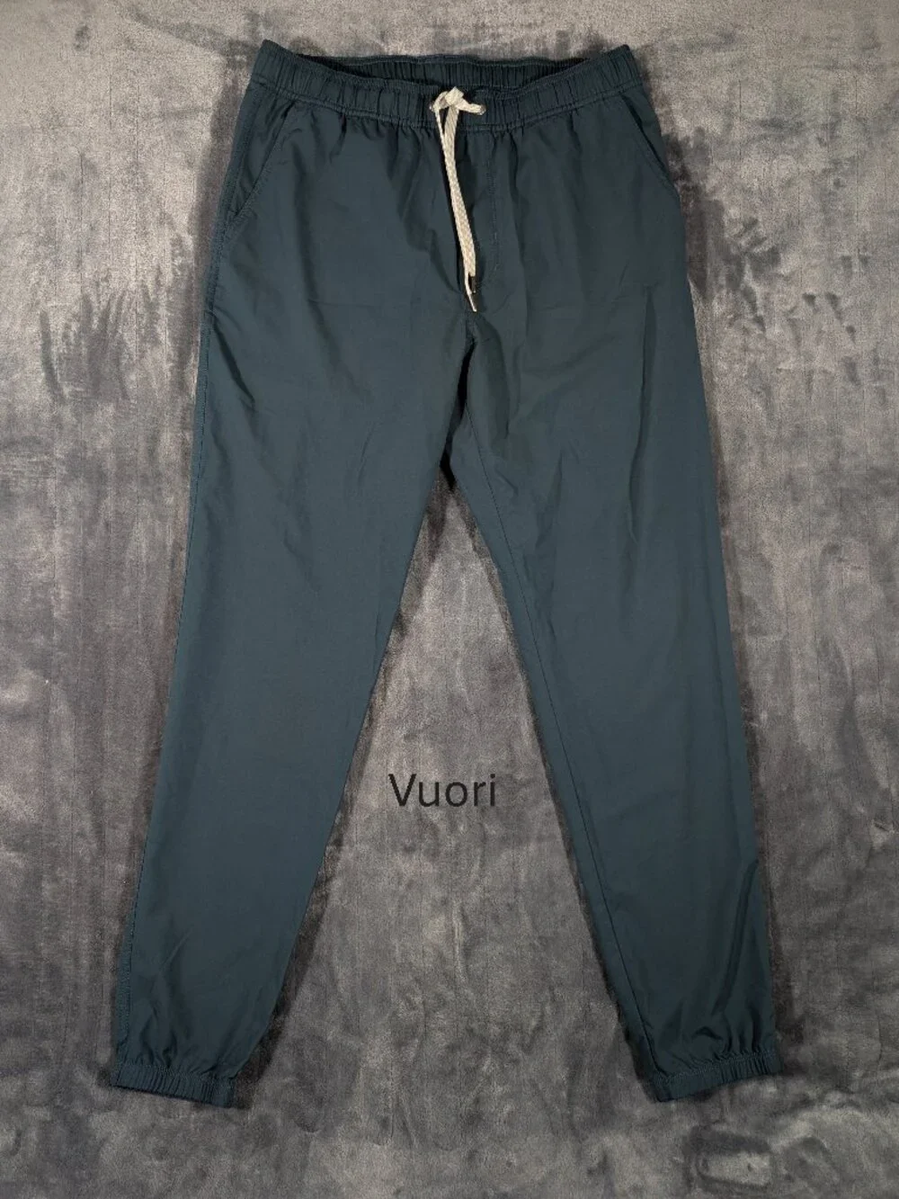 Vuori Jogger Pants Mens Sm Teal Kore Woven Slim Brief Lined Drawstring Gym, 1264